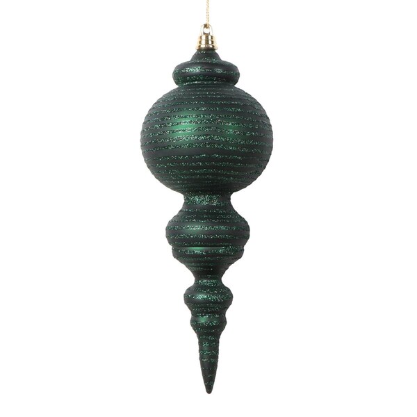Vickerman 10 in. Matte Cone Ornament, Midnight Green - 2 per Bag - MT224574
