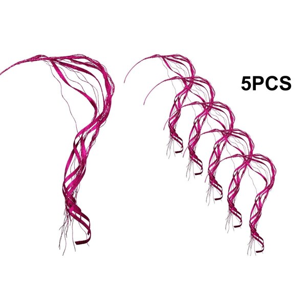 Queens Of Christmas 48 in. Pick with Streamers for Christmas Decoration, Rose Red, 5PK - PCKH-45-STRM-RR-5PK