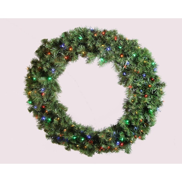 Queens Of Christmas 3 ft. Pre-Lit LED Sequoia Christmas Wreath, Multi Color - GWSQ-03-L5M