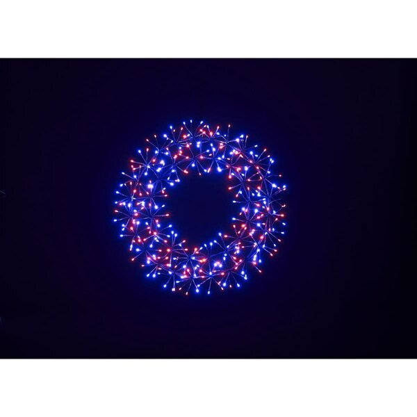 Queens Of Christmas 2 ft. Purple & Orange Micro LED Wreath with Black Frame - WM-WR02-LPO