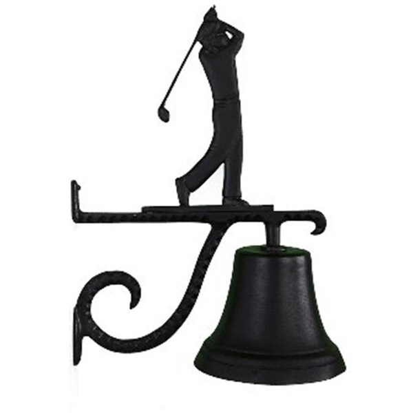 Swivel Cast Bell With Satin Black Golfer Ornament - SW2618374