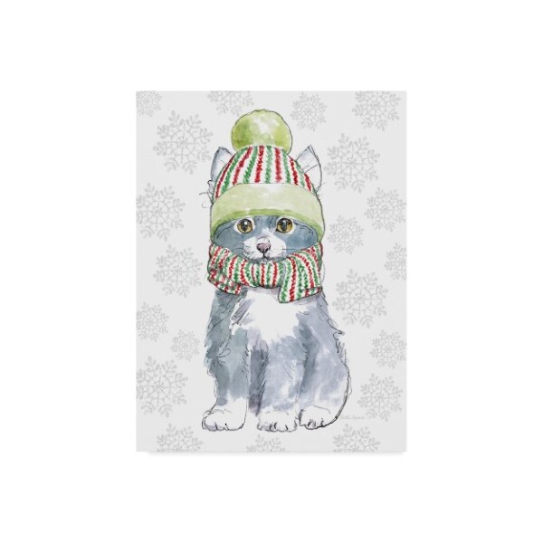 Trademark Fine Art Beth Grove 'Christmas Kitties Ii Snowflakes V2' Canvas Art, 14x19 - WAP08092-C1419GG