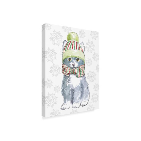 Trademark Fine Art Beth Grove 'Christmas Kitties Ii Snowflakes V2' Canvas Art, 14x19 - WAP08092-C1419GG