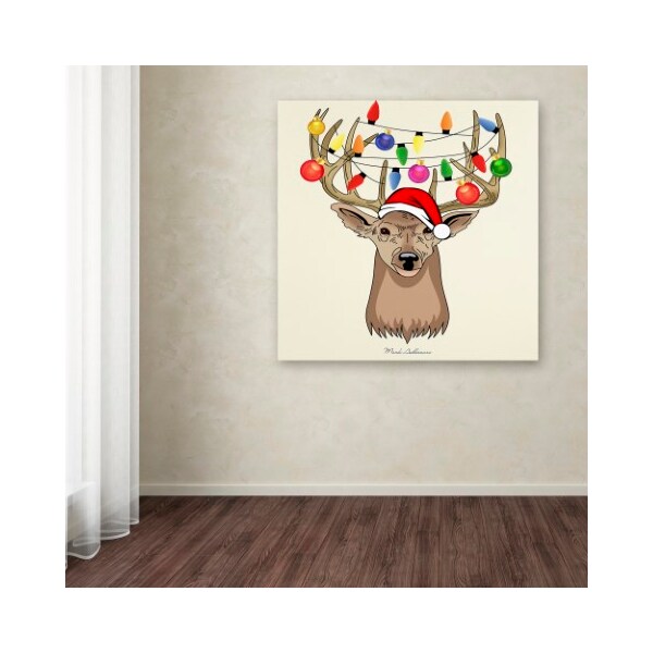 Trademark Fine Art Mark Ashkenazi 'Christmas Deer' Canvas Art, 24x24 - ALI7886-C2424GG