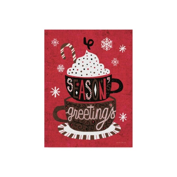 Trademark Fine Art Michael Mullan 'Festive Holiday Cocoa Seasons Greetings' Canvas Art, 24x32 - WAP08712-C2432GG