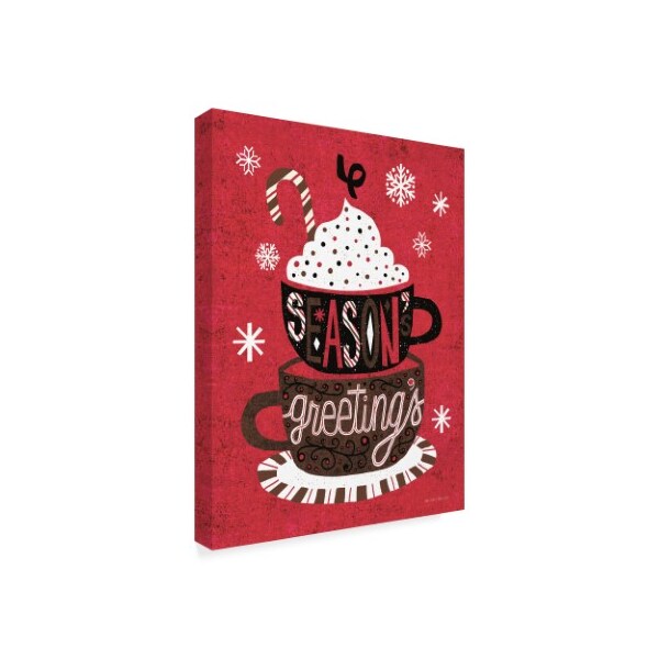 Trademark Fine Art Michael Mullan 'Festive Holiday Cocoa Seasons Greetings' Canvas Art, 24x32 - WAP08712-C2432GG