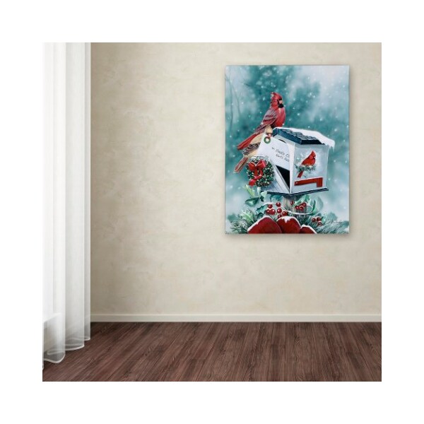 Trademark Fine Art Jenny Newland 'Christmas Cardinals' Canvas Art, 24x32 - ALI1940-C2432GG