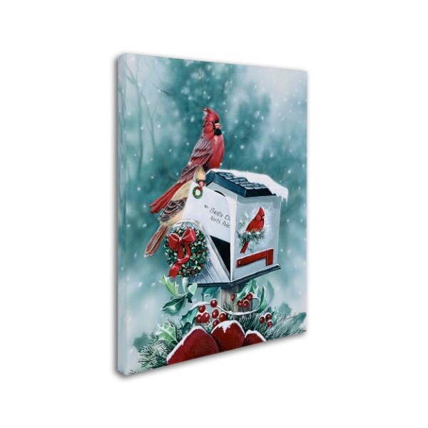 Trademark Fine Art Jenny Newland 'Christmas Cardinals' Canvas Art, 24x32 - ALI1940-C2432GG