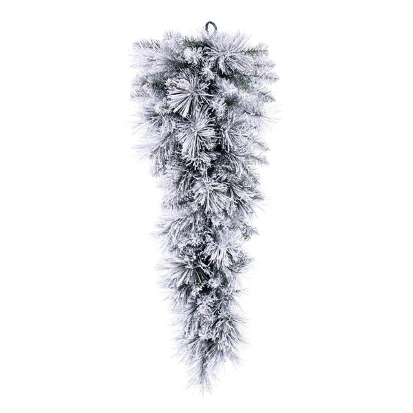 Vickerman 36 in. Flocked Jackson Pine 100 Tips Teardrop, Green & White - G225836