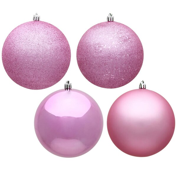 Vickerman 3 in. Pink 4 Finish Assorted Color Christmas Ornament Ball, 16PK - N590879