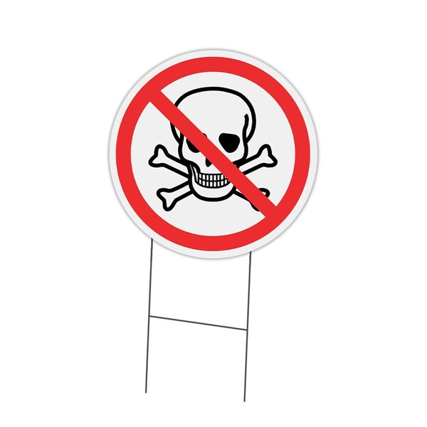 Amistad Corrugated Plastic Sign with Stakes 16 in. Circular - No Skull - AM2058615