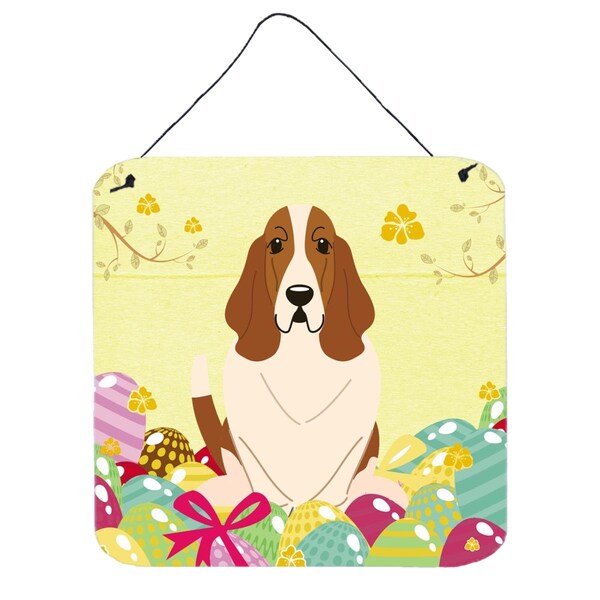Carolines Treasures Easter Eggs Basset Hound Wall or Door Hanging Prints - BB6021DS66