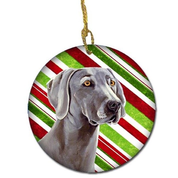 Carolines Treasures Carolines Treasures LH9251-CO1 Weimaraner Candy Cane Holiday Christmas Ceramic Ornament - LH9251-CO1