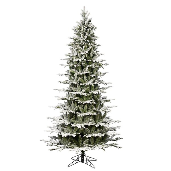 Vickerman 6.5 ft. x 42 in. Unlit Flocked Kamas Fraser Slim Artificial Christmas Tree with 1842 Tip Count - K185065