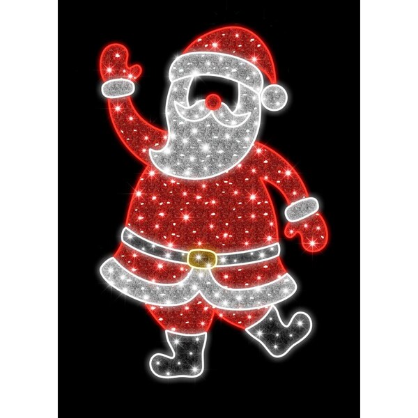 Queens Of Christmas Waving Santa Photo Op Decor - WL-MTNF-PO-WAVE-SNTA