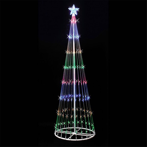 Vickerman 6 ft. x 28 in. Christmas Show Tree with 200 Multi-Colored LED Light, 4PK - X146360