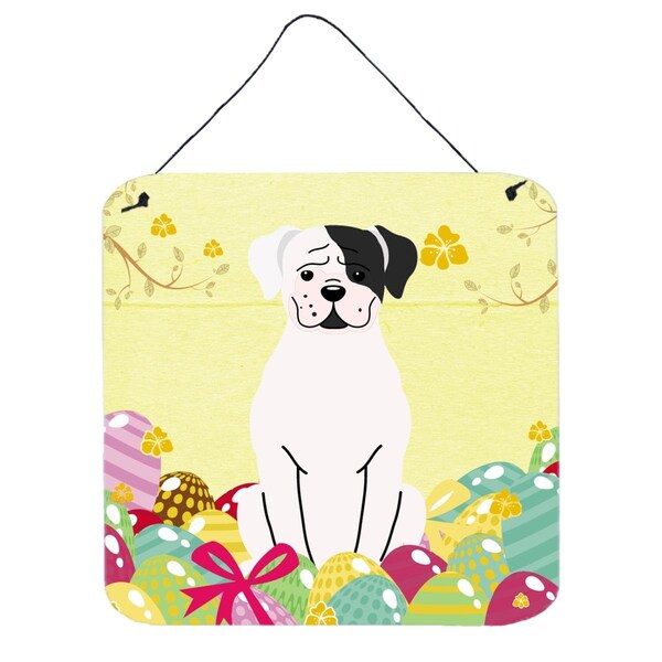 Carolines Treasures Easter Eggs White Boxer Cooper Wall or Door Hanging Prints - BB6114DS66