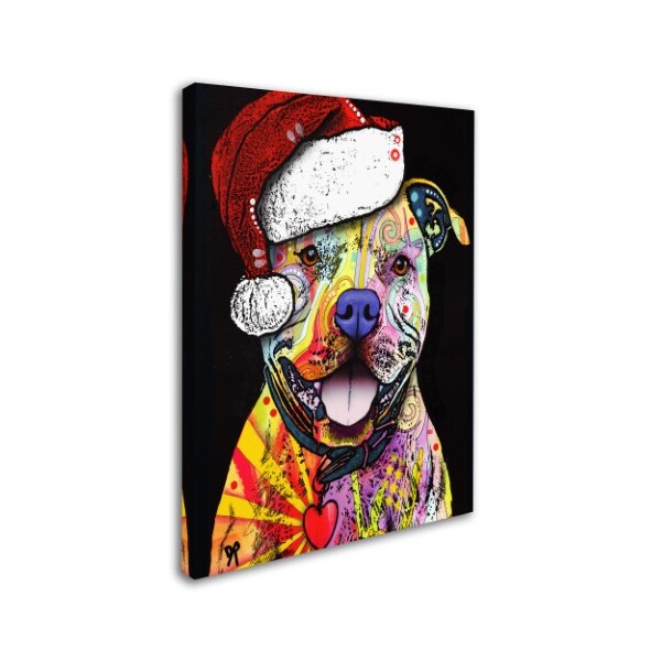 Trademark Fine Art Dean Russo 'Beware of Pit Bulls Christmas Edition' Canvas Art, 14x19 - ALI18491-C1419GG