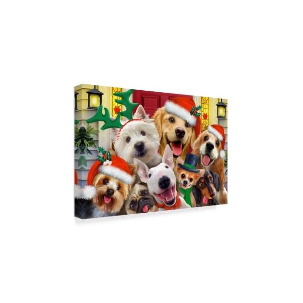 Trademark Fine Art Howard Robinson 'Christmas Dogs' Canvas Art, 12x19 - ALI24005-C1219GG