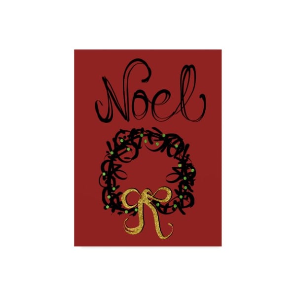 Trademark Fine Art Cyndi Lou 'Christmas Ink Wreath' Canvas Art, 35x47 - ALI41859-C3547GG