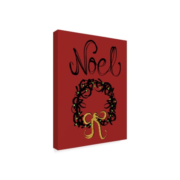 Trademark Fine Art Cyndi Lou 'Christmas Ink Wreath' Canvas Art, 35x47 - ALI41859-C3547GG