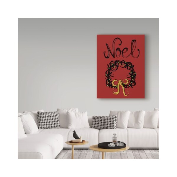 Trademark Fine Art Cyndi Lou 'Christmas Ink Wreath' Canvas Art, 35x47 - ALI41859-C3547GG