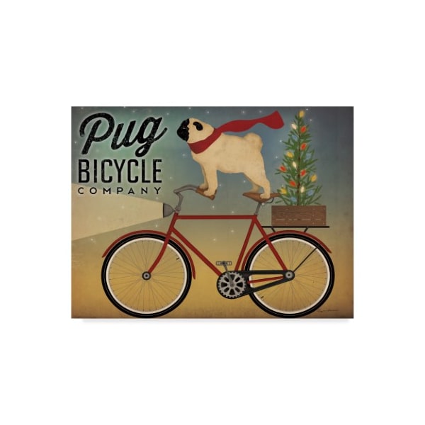 Trademark Fine Art Ryan Fowler 'Pug On A Bike Christmas Crop' Canvas Art, 35x47 - WAP06274-C3547GG