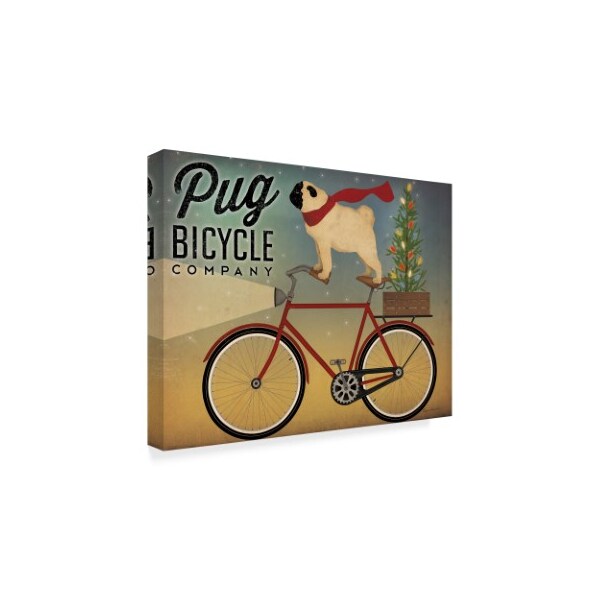 Trademark Fine Art Ryan Fowler 'Pug On A Bike Christmas Crop' Canvas Art, 35x47 - WAP06274-C3547GG