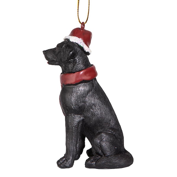 Design Toscano Black Labrador Retriever Holiday Dog Ornament Sculpture - JH576310