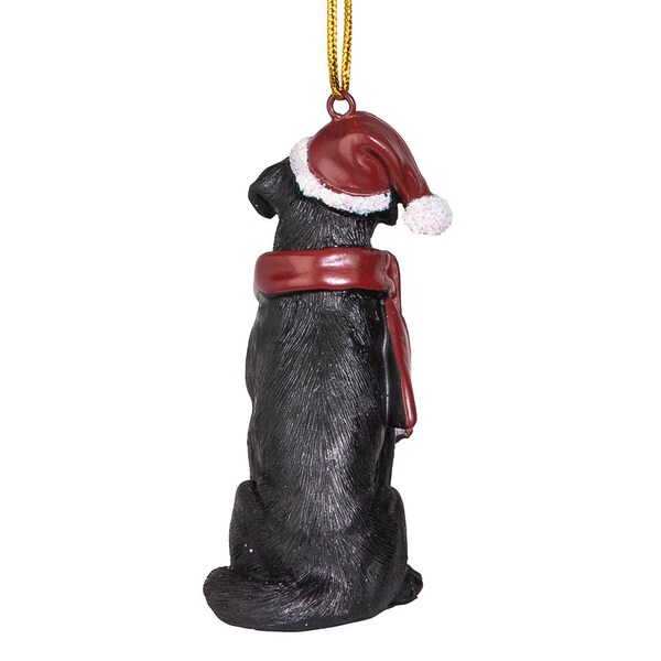 Design Toscano Black Labrador Retriever Holiday Dog Ornament Sculpture - JH576310