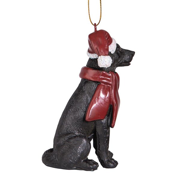 Design Toscano Black Labrador Retriever Holiday Dog Ornament Sculpture - JH576310