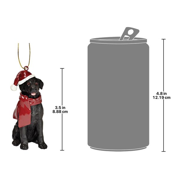 Design Toscano Black Labrador Retriever Holiday Dog Ornament Sculpture - JH576310
