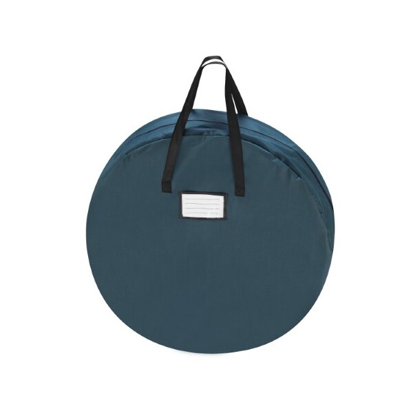 Hastings Home Wreath Storage 36-inch Round Bag with Handles for Holiday Artificial Garland (Canvas, Green) - 566315KQP
