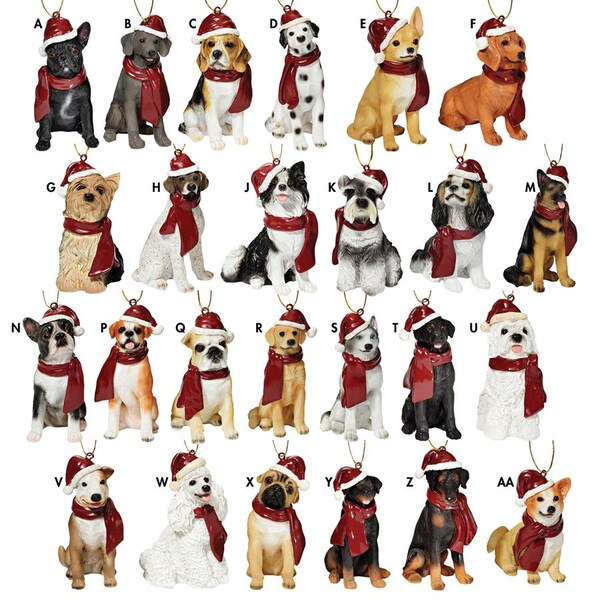 Design Toscano Holiday Dog Ornaments, PK 25 - JH95763