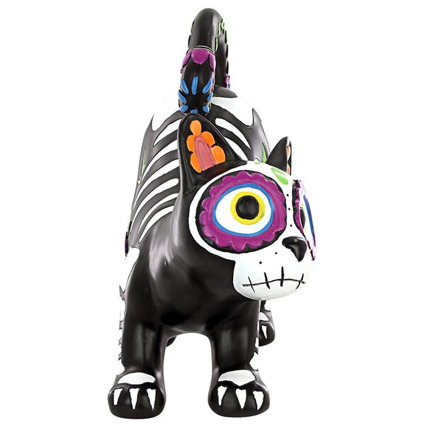 Design Toscano Dia de los Muertos El Gatto Sugar Skull Cat Statue - QL180934