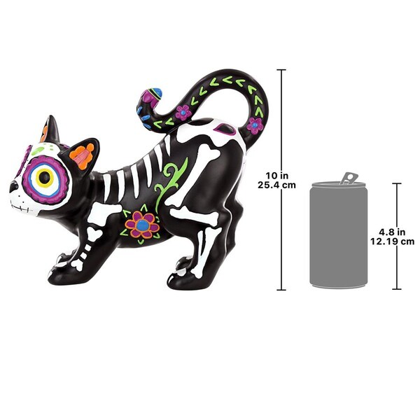Design Toscano Dia de los Muertos El Gatto Sugar Skull Cat Statue - QL180934