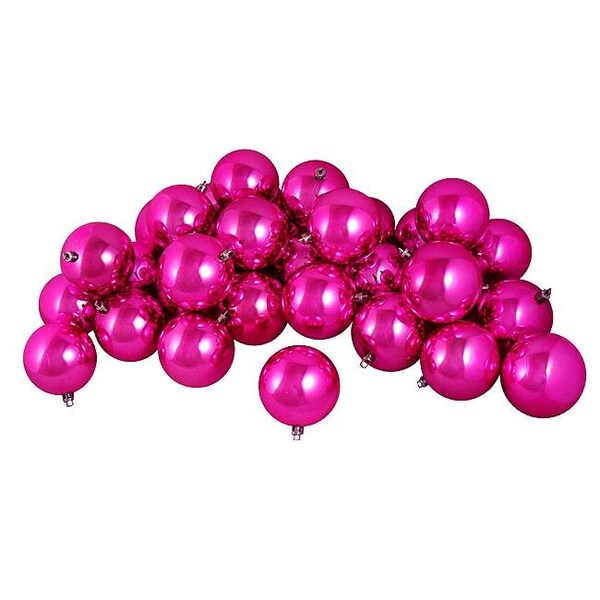 Northlight Seasonal Northlight Seasonal 31754348 Shiny Pink Magenta Shatterproof Christmas Ball Ornaments - 31754348