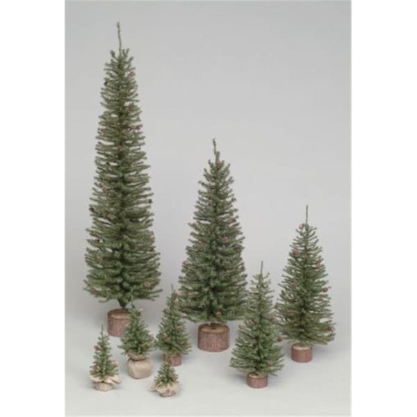 Vickerman 6 in. Carmel Pine Artificial Green Christmas Tree with Wood Base & 72 Tip Count, 72PK - C803906