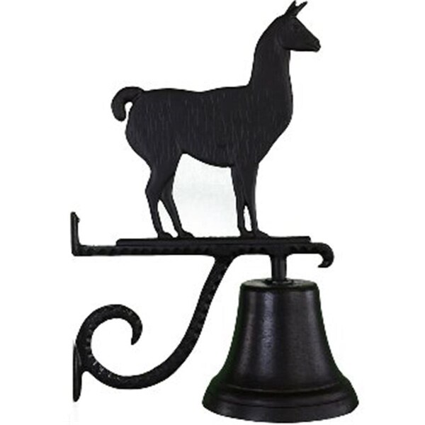 Swivel Cast Bell With Satin Black Llama Ornament - SW742006