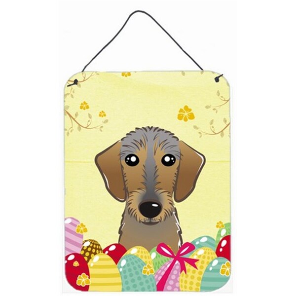 Carolines Treasures Wirehaired Dachshund Easter Egg Hunt Wall or Door Hanging Prints - BB1915DS1216