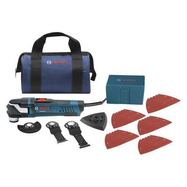 Bosch Oscillating Tool Kit, 120 V AC, Corded, 3  Degrees Oscillation Angle, Starlock Plus Series - GOP40-30B