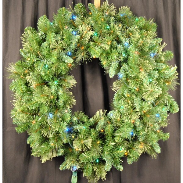Queens Of Christmas 4 ft. Pre-Lit LED Blended Pine Christmas Wreath, Multi Color - GWBM-04-L5M
