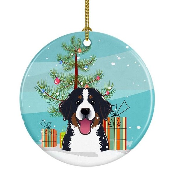 Carolines Treasures Carolines Treasures BB1609CO1 Christmas Tree & Bernese Mountain Dog Ceramic Ornament - BB1609CO1