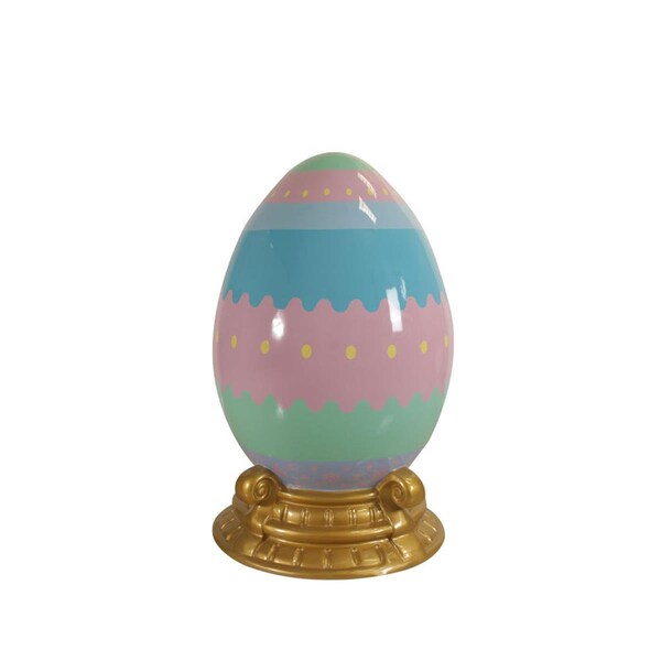 Queens Of Christmas 4.5 ft. Pastel Easter Egg Decor with Base - EST-EGG-4.5-PSTL-LND
