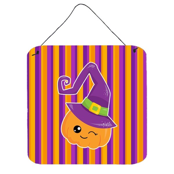 Carolines Treasures Halloween Pumpkin Witch Wall or Door Hanging Prints - BB6967DS66