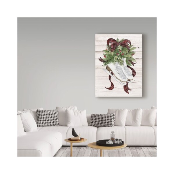 Trademark Fine Art Kathleen Parr McKenna 'Holiday Sports III on White Wood' Canvas Art, 18x24 - WAP02732-C1824GG