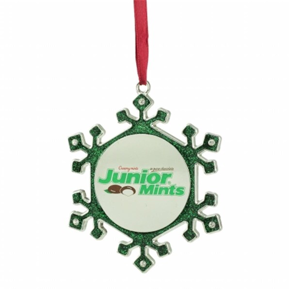 Northlight Seasonal Silver Plated Snowflake Junior Mints Candy Logo Christmas Ornament with European Crystals - 31740021