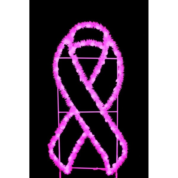 Queens Of Christmas 6 ft. Garland Awareness Ribbons, Pink - GM-RBN-06-PI-GAR