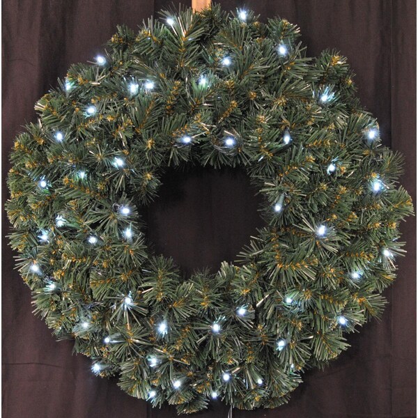 Queens Of Christmas 2 ft. Pre-Lit LED Sequoia Christmas Wreath, Pure White - GWSQ-02-LPW