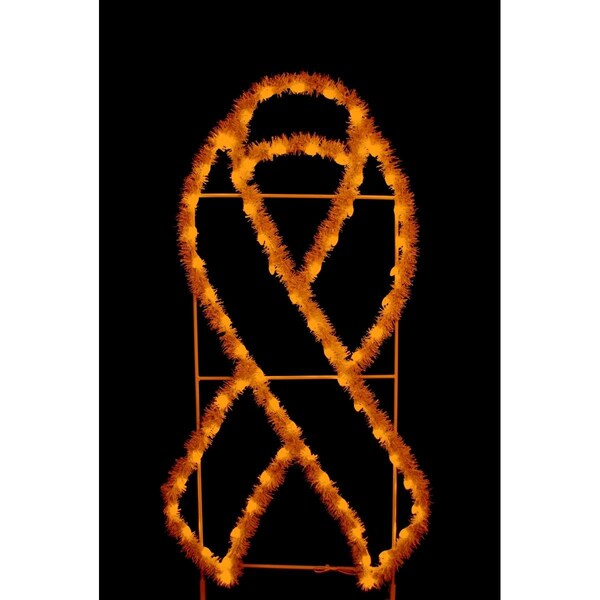 Queens Of Christmas 6 ft. Garland Awareness Ribbons, Orange - GM-RBN-06-OR-GAR